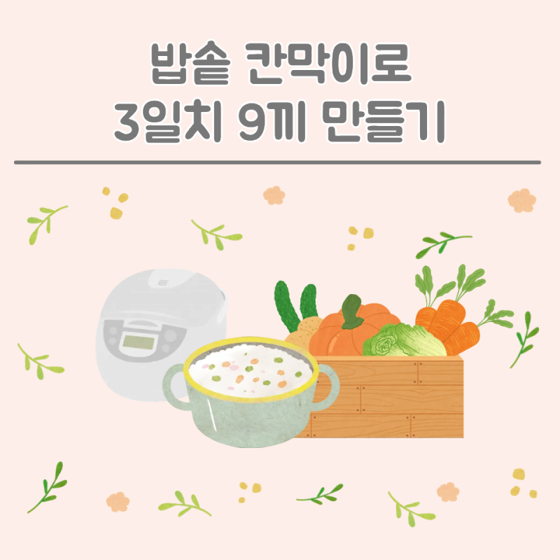 [후기 이유식] 9개월 아기 3끼 시작ㅣ밥솥 칸막이로 3일치 9끼 만들기ㅣ재료 비율·완밥 레시....