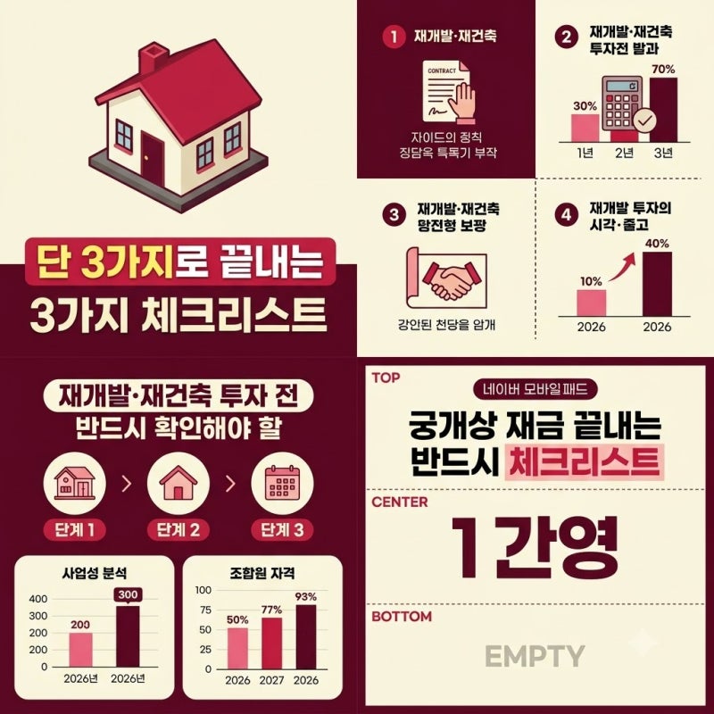 재개발·재건축 투자 전 반드시 확인해야 할 체크리스트 정말 수익 보장될까 직접 따져본 결....