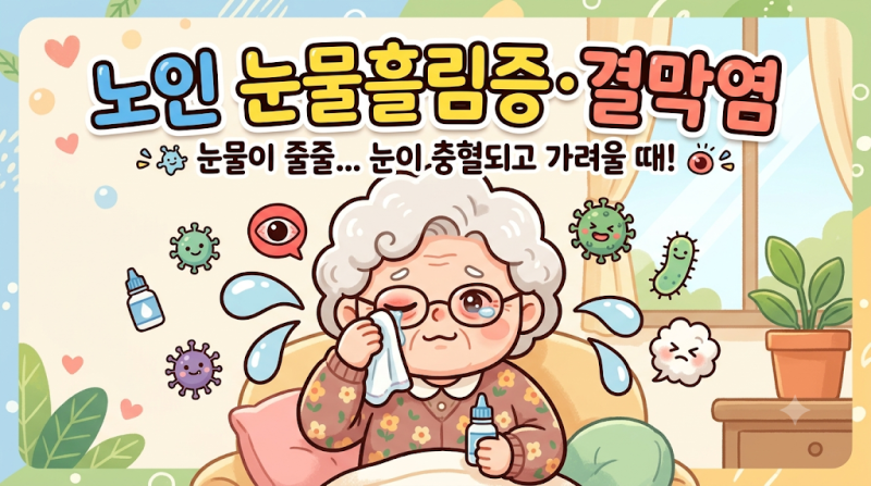 정보공유 | 자꾸 눈물이 흐르고 충혈되신다면?노인 눈물흘림증·결막염 총정리