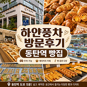 [동탄] 동탄역 빵집 하얀풍차 방문 후기 | 주차정보, 빵 종류, 샌드위치 추천