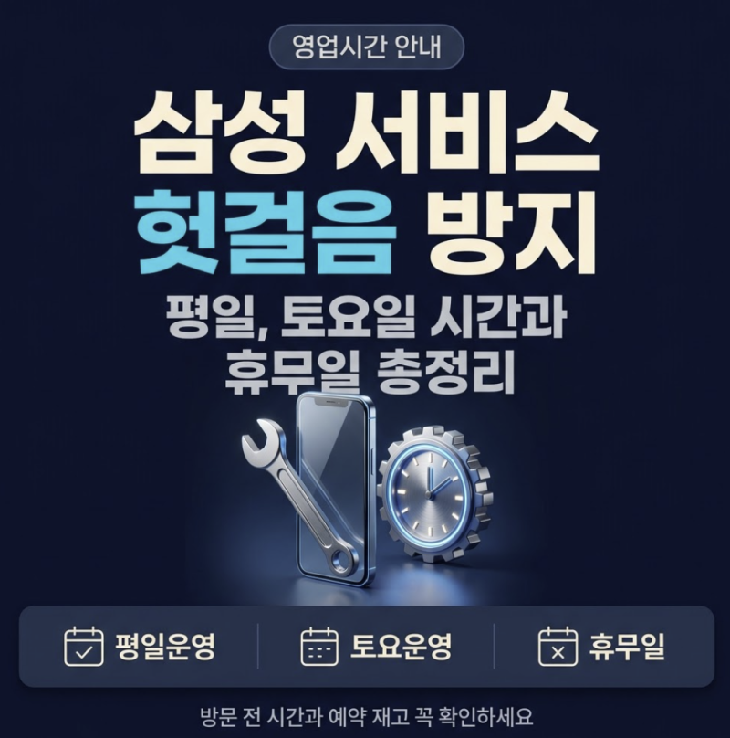 삼성전자서비스센터 영업시간 평일 토요일 휴무일 정리