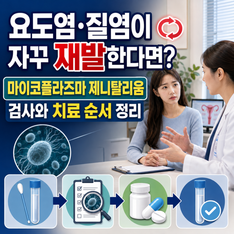 요도염·질염이 자꾸 재발한다면?｜마이코플라즈마 제니탈리움 검사와 치료 순서 정리