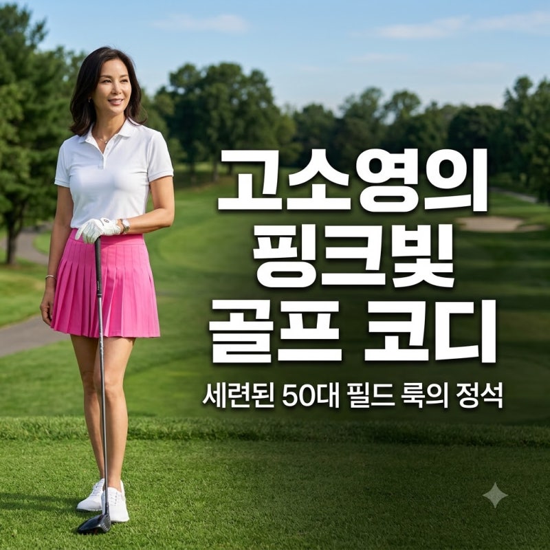 배우 고소영의 핑크빛 골프웨어 스타일링과 아이스버그 골프 아이템 정보