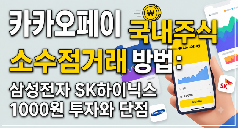 카카오페이 국내주식 소수점거래 시작! 삼성전자·SK하이닉스 1,000원 투자 방법과 단점