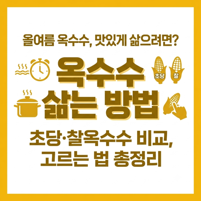 옥수수 삶는 방법 및 시간, 초당·찰옥수수 비교, 고르는 법 총정리