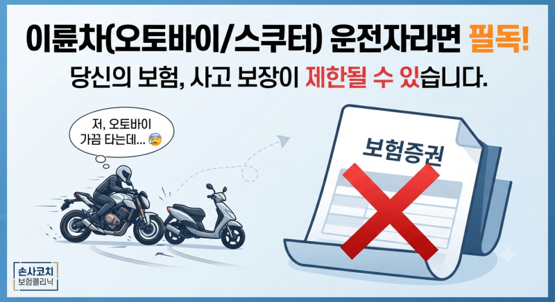 오토바이 타신다면, 보험금 못 받는다고 생각하세요 [이륜차부담보 1편]