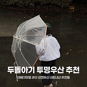두돌아기 우산 아베크미엘 투명 유아 안전우산 추천
