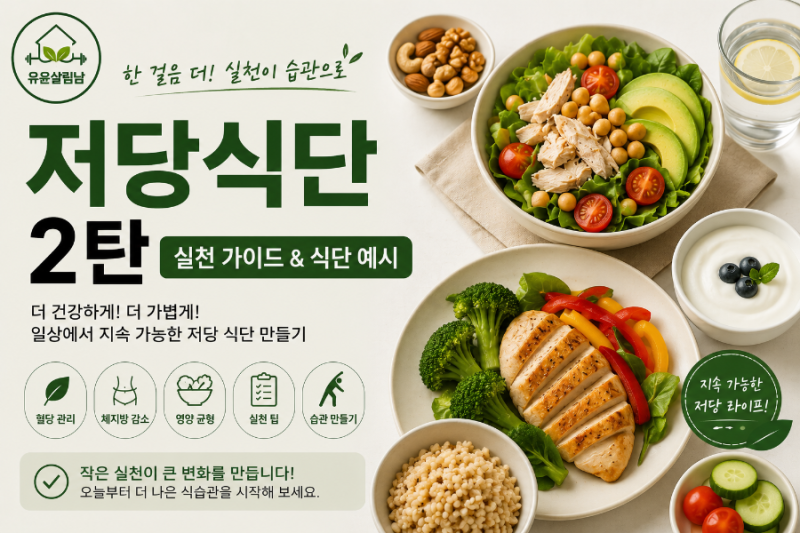 저당 식단 2탄! 아침·점심·저녁 하루 식단표와 간식 추천