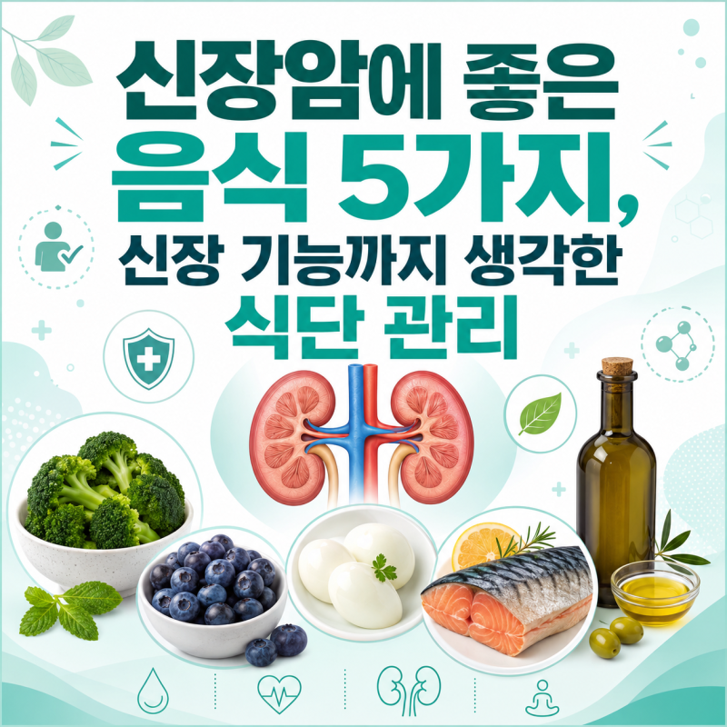 신장암에 좋은 음식 5가지, 신장 기능까지 생각한 식단 관리