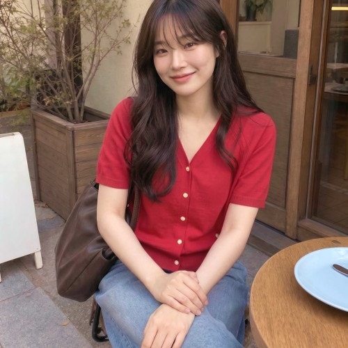 로엠 가디건 추천｜올데이 브이넥 반팔 여름 출근룩 코디