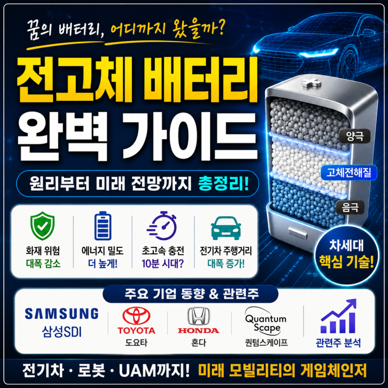 전고체 배터리란? 상용화 시기부터 관련주·삼성SDI·전기차까지 알아야 할 것