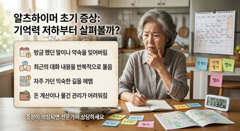 알츠하이머초기증상 기억력저하부터 살펴볼까