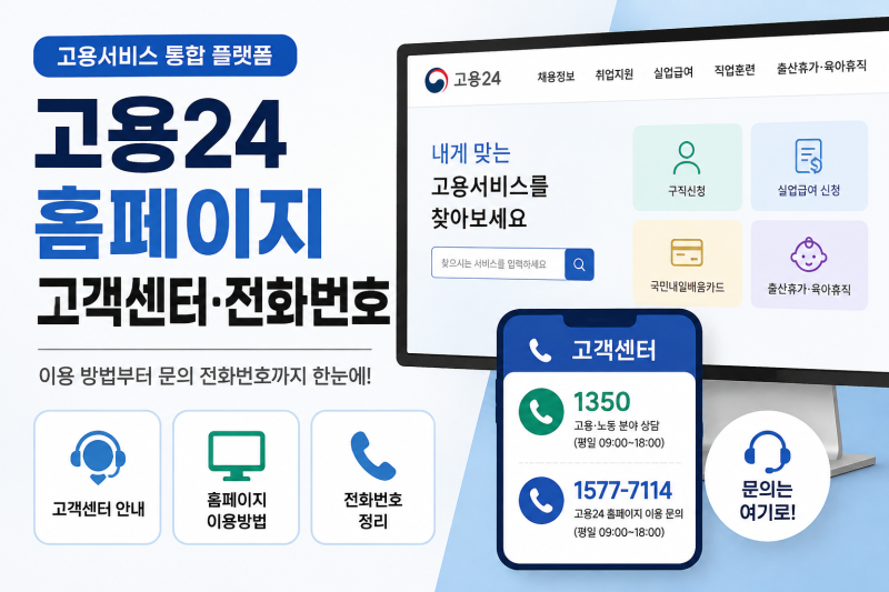 고용24 홈페이지 바로가기와 고객센터 전화번호, 문의 방법 총정리