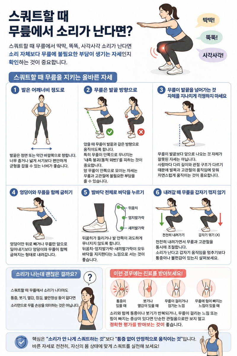 스쿼트 할 때 무릎에서 소리가 나는 이유