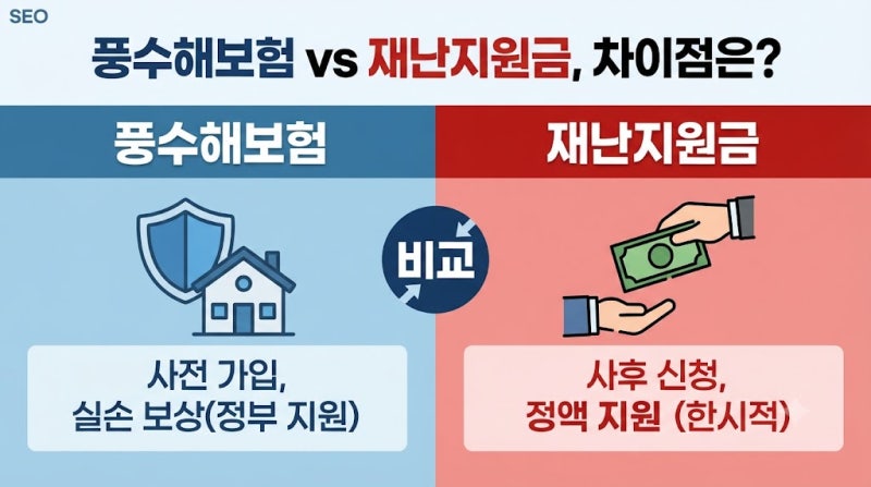 풍수해보험 재난지원금 비교(+가입 방법, 신청 방법, 보상 절차)