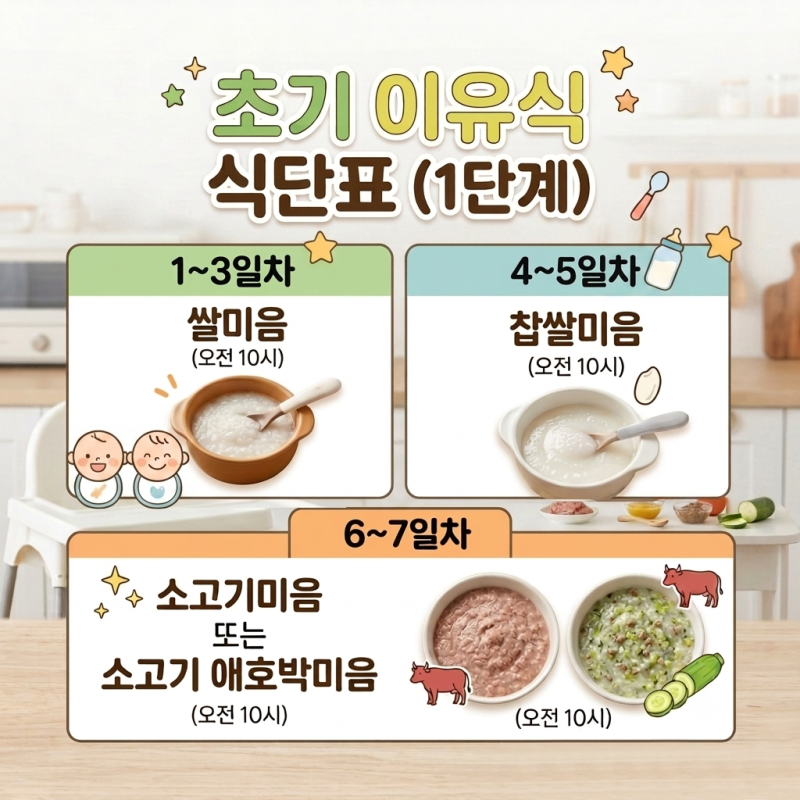 초기 이유식 식단표 1단계부터 2단계까지 한눈에 끝내는 현실 가이드