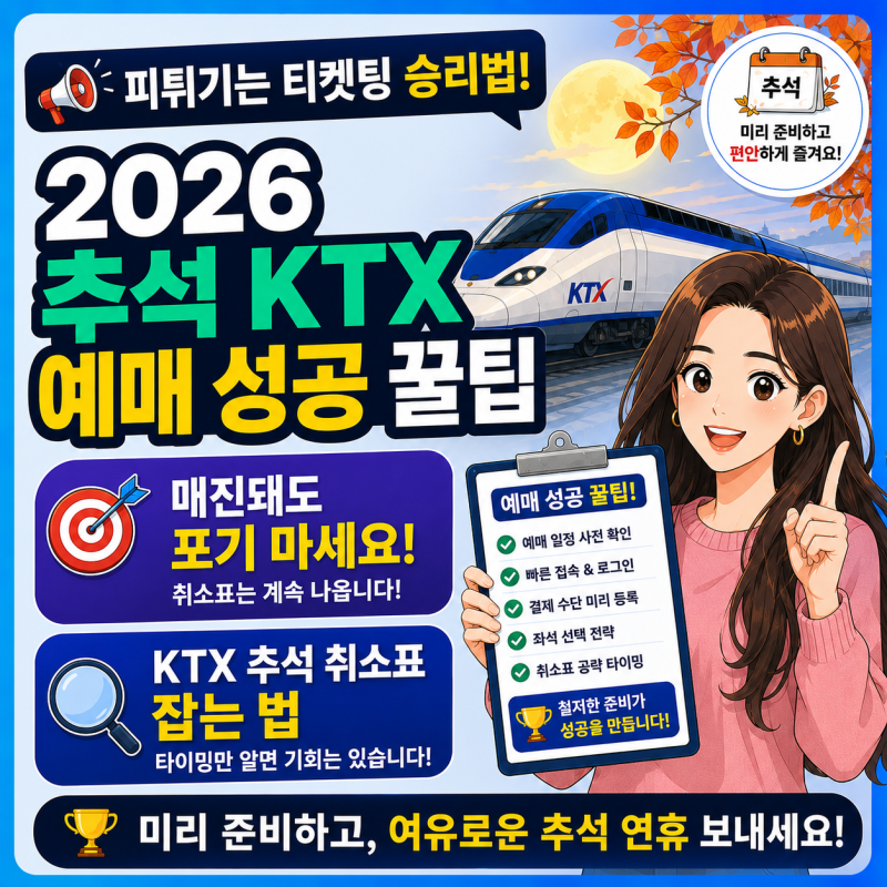 2026 추석 KTX 예매 일정 총정리｜예매 시작일·취소표 잡는 법