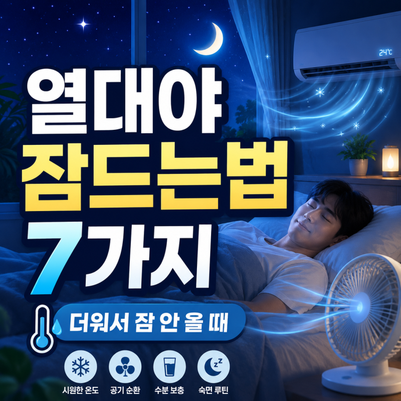 열대야 잠드는법 7가지｜더워서 잠 안 올 때 숙면하는 방법
