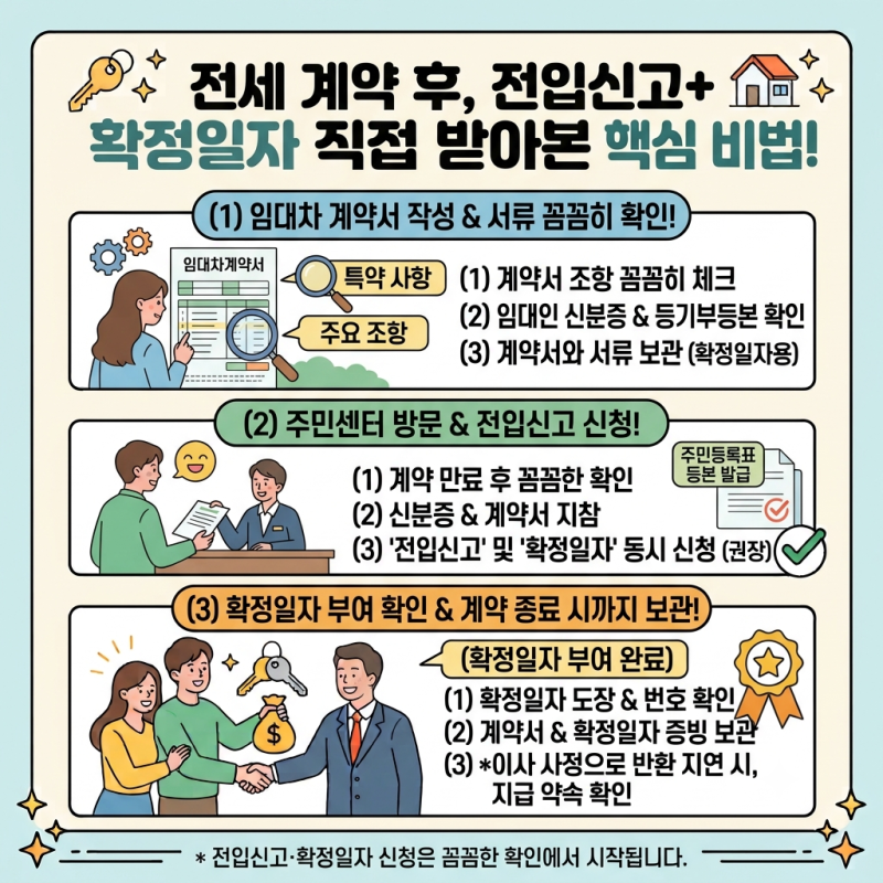 전세 계약 후 전입신고+확정일자 직접 받아본 후기, 임대차 계약서 작성 후 순서 정리