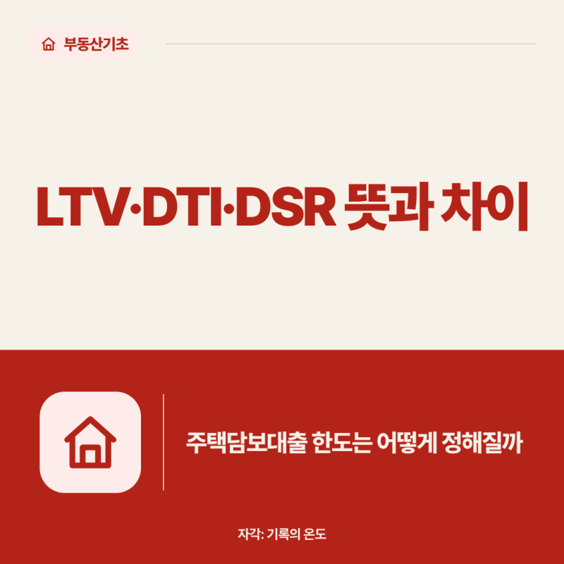 LTV·DTI·DSR 뜻과 차이 | 주택담보대출 한도는 어떻게 정해질까