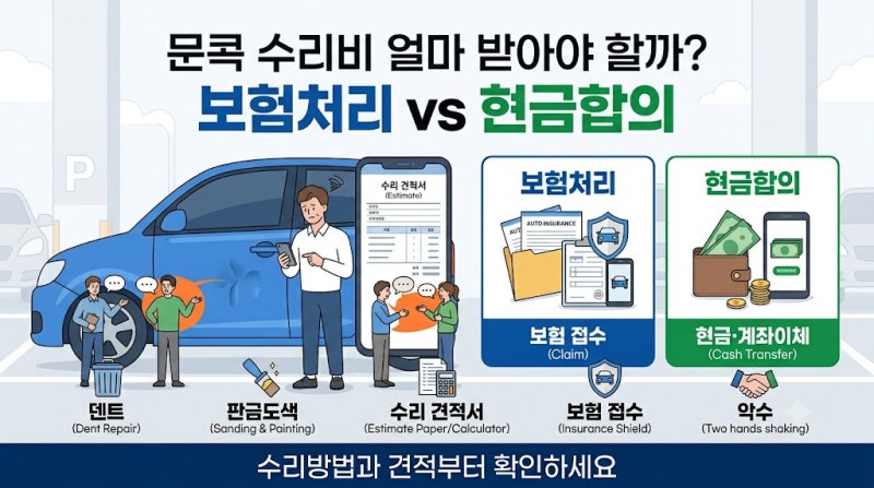 문콕 가해자는 찾았는데 수리비 얼마 받아야 할까? 보험처리 전 확인할 것