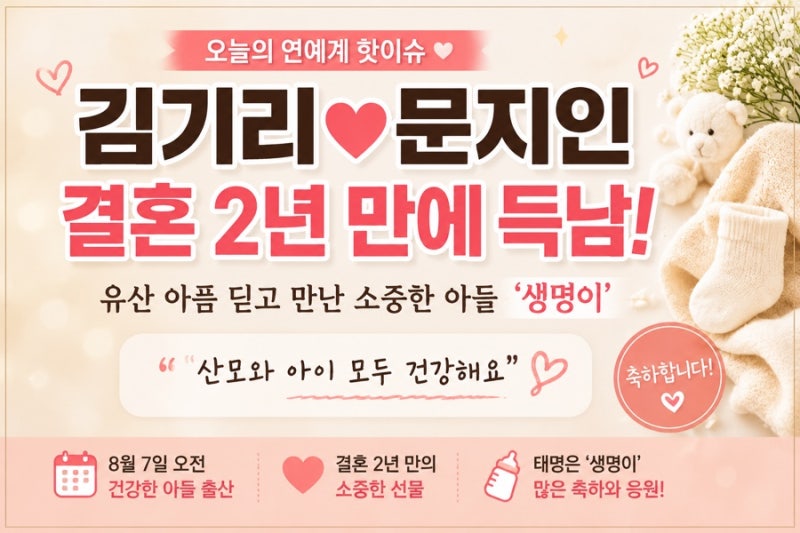 김기리♥문지인, 결혼 2년 만에 득남…더 뭉클한 이유