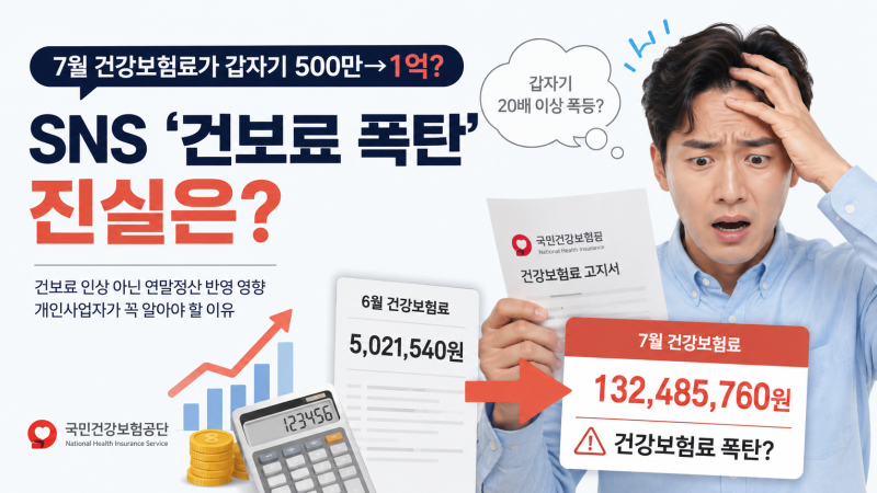 7월 건강보험료 폭탄? 1억 원 청구의 진실, 개인사업자라면 꼭 알아야 할 이유
