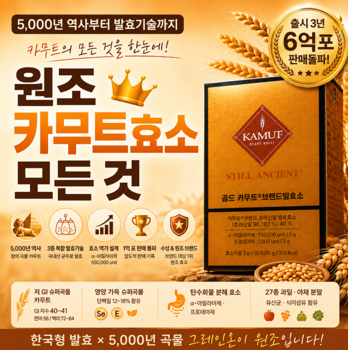 카무트 효소 효능 총정리 : 5,000년 왕의 곡물 골드카무트효소, 자세하게 정리했습니다