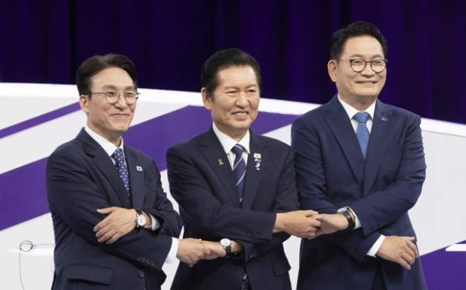 민주당 전당대회,강원 합동연설회서 계파 갈등 폭발