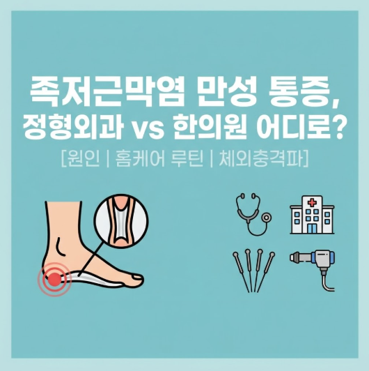 족저근막염 만성 통증, 정형외과 vs 한의원 어디로?