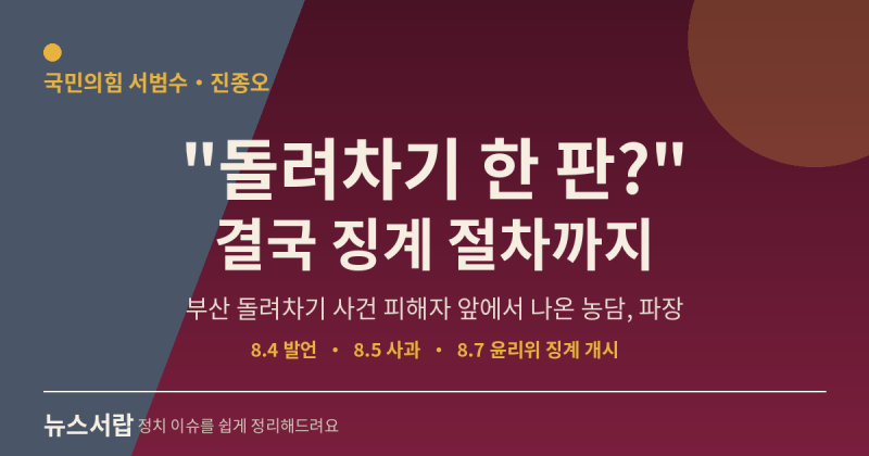 피해자 앞에서 "돌려차기 한 판"?…서범수·진종오 국힘 의원 징계까지 간 이유