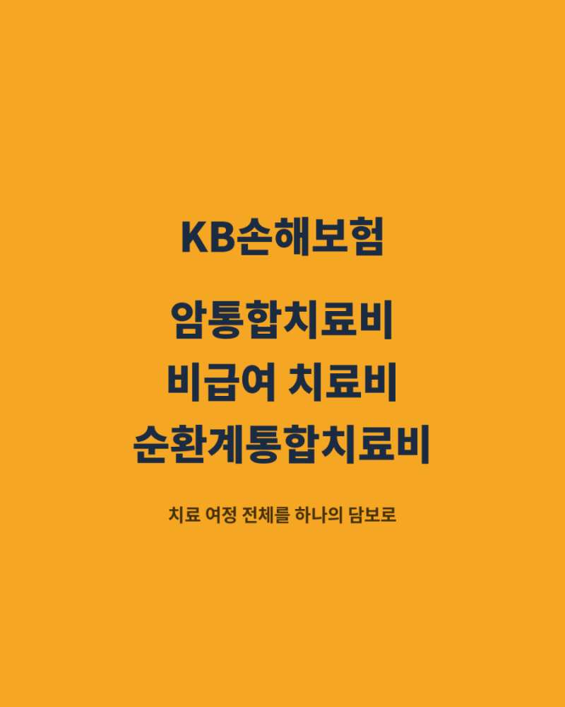KB손해보험 암통합치료비Plus·비급여암통합치료비Plus·암통치 비통치 순통치 1.5억