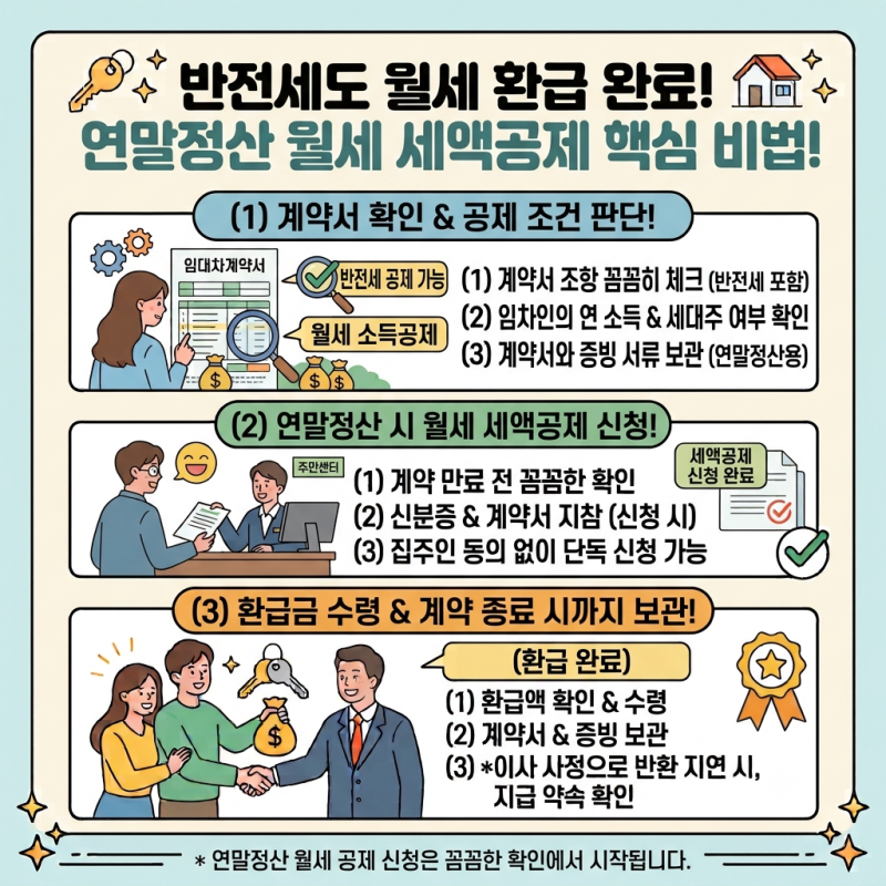 반전세도 월세 환급받았습니다! 연말정산 월세 세액공제 조건과 집주인 동의 여부