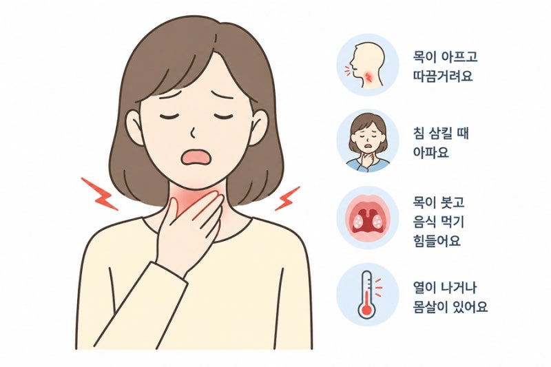 “목이 너무 아파요.” 인후염, 감기일까요? 항생제가 필요할까요?