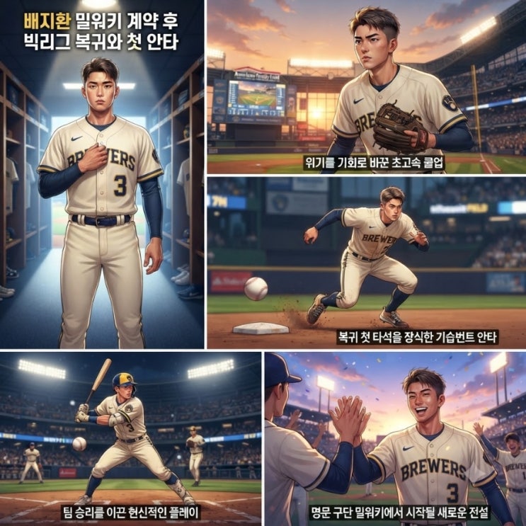 <b>배지환 밀워키</b> 계약 후 빅리그 <b>복귀</b>와 첫 안타
