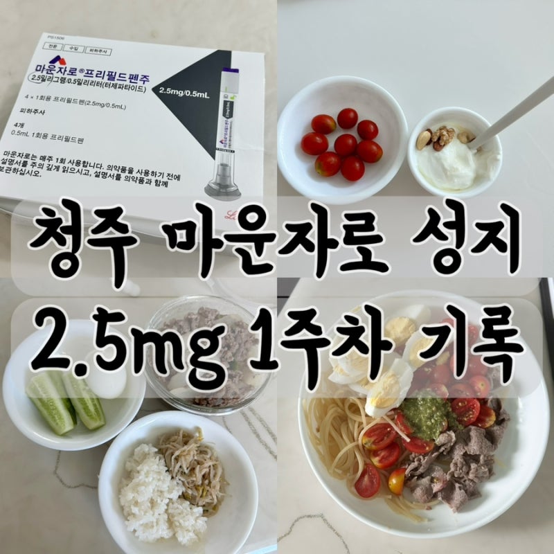 [청주 마운자로] 출산 후 체중 관리 1주차 솔직 후기: 주사 통증, 부작용, 일주일 식단 기록