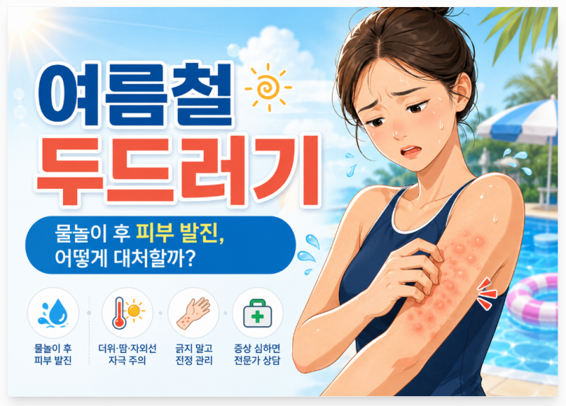 여름철 두드러기 왜 생길까? 물놀이 후 두드러기 원인과 약국 치료법