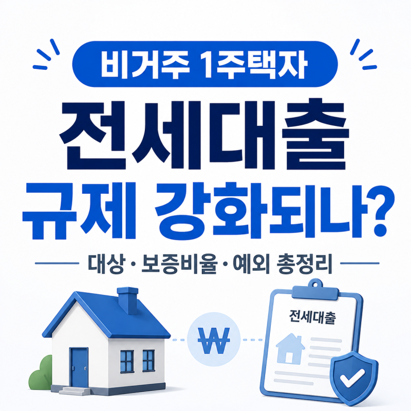 비거주 1주택자 전세대출 규제 강화되나｜대상·보증비율·예외 조건 총정리