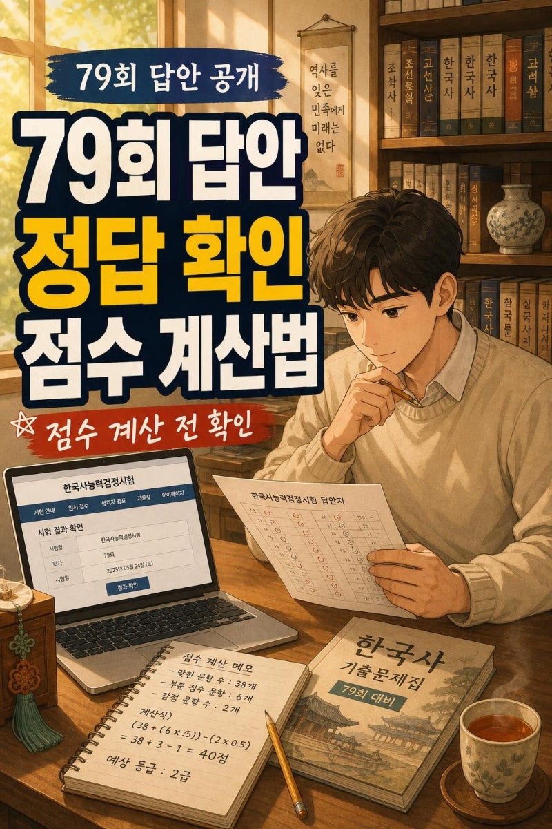 한능검 79회 답안 확인법부터 78회 난이도 비교까지, 점수 계산 전 꼭 볼 체크포인트