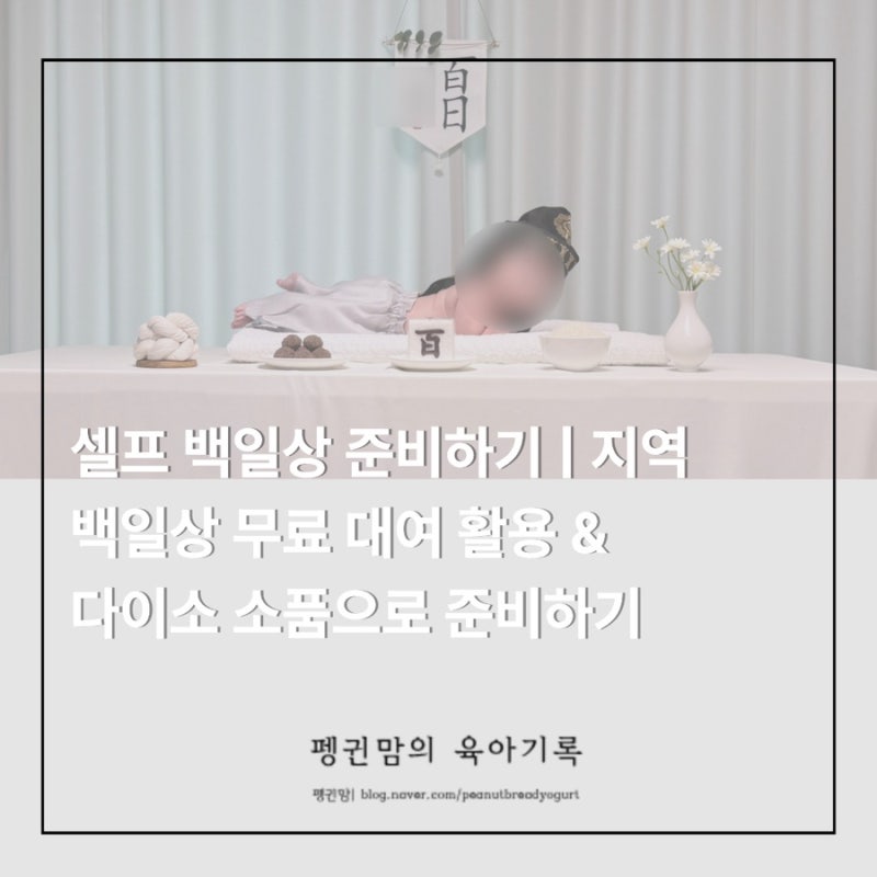 셀프 백일상 준비하기 | 지역 백일상 무료 대여 활용 & 다이소 소품으로 준비하기