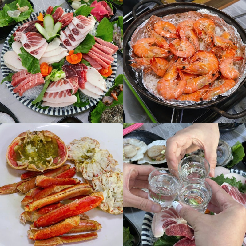 궁평항 수산시장 횟집 광주수산, 참치·대게·해산물 배터지는 한상 후기