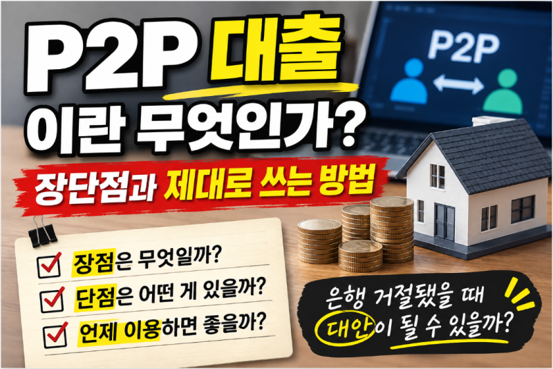 P2P 대출이란? 장단점부터 활용사례·추천 대상·대안상품까지 총정리