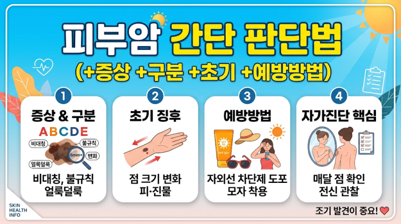 폭염철 피부암 간단 판단법 (+증상 +구분 +초기 +예방방법)