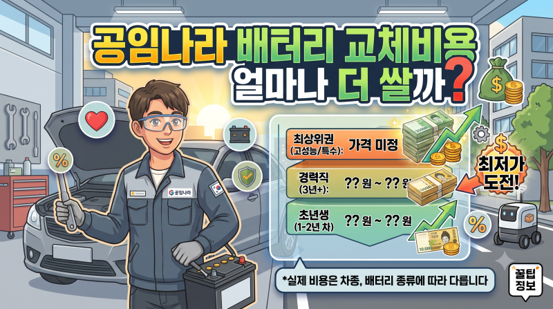 공임나라 배터리 교체 비용 다른 곳보다 얼마나 더 아낄 수 있을까?