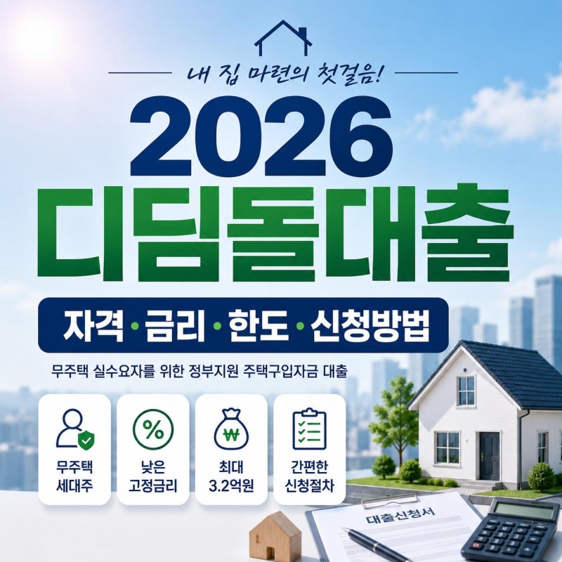2026 디딤돌대출 자격·금리·한도·신청방법