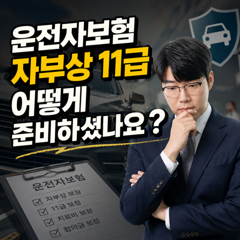 운전자 보험 자부상 11급 기준 보험사 추천 TOP 3