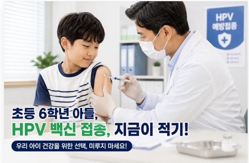 초6 남학생 HPV 백신 1차 접종 후 2차는 언제 맞아야 할까?