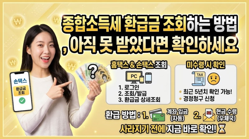 종합소득세 환급금 조회하는 방법, 홈택스와 손택스로 1분 만에 확인하는 법