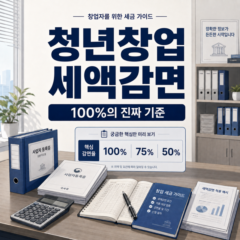 ‘100%’ 청년창업 세액감면 모르면 세금이 전부 줄어든다고 착각한다