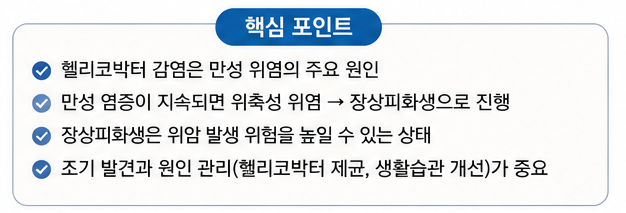 장상피화생 원인은 무엇일까? 헬리코박터와 만성 위염의 관계